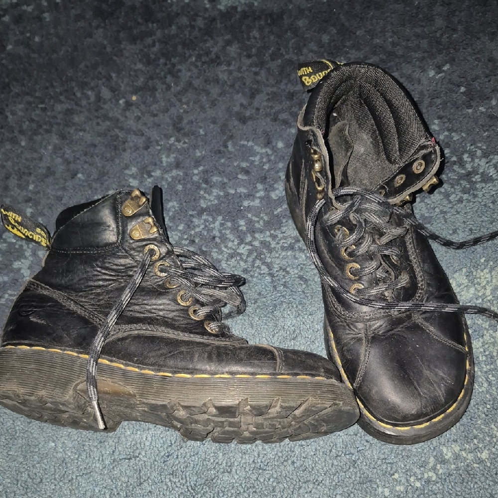 Dr. Martens Black Boots with Gold Accents Size 7.5